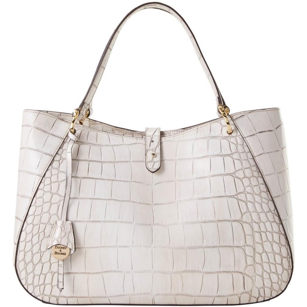 ✨NEW✨Dooney & Bourke Large CAIMAN CAMILLA Satchel in WHITE
